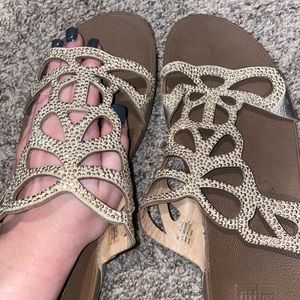 Beautiful Gold Fitflops with Rhinestones